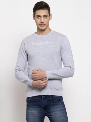 Rodamo  Men Grey Solid Sweatshirt