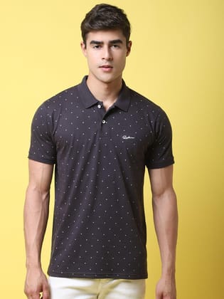 Rodamo Printed Polo Collar Cotton Slim Fit T-shirt