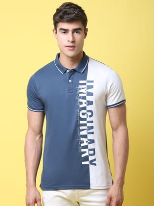 Rodamo Colourblocked Polo Collar Cotton Slim Fit T-shirt