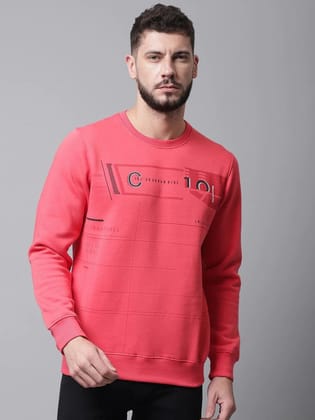 Rodamo Men Pink Printed Sweatshirt