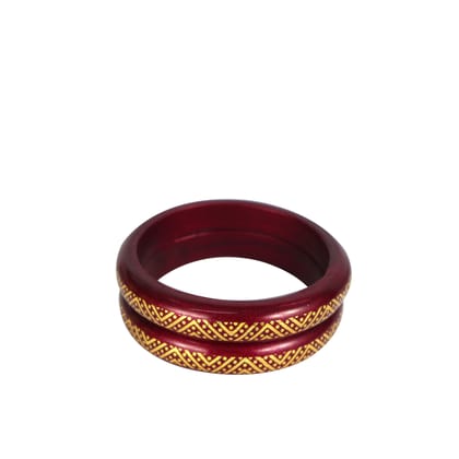 HM  Royal Style Rajasthani Lac Bangles- Maroon  Colour for Girls & Womens