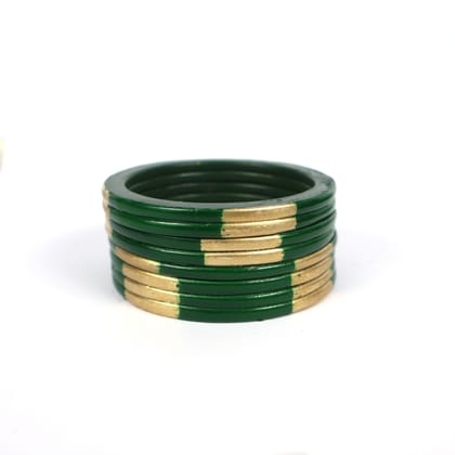 HM  Fashion Glass Bangle Set Set 8 Ps  Green & White