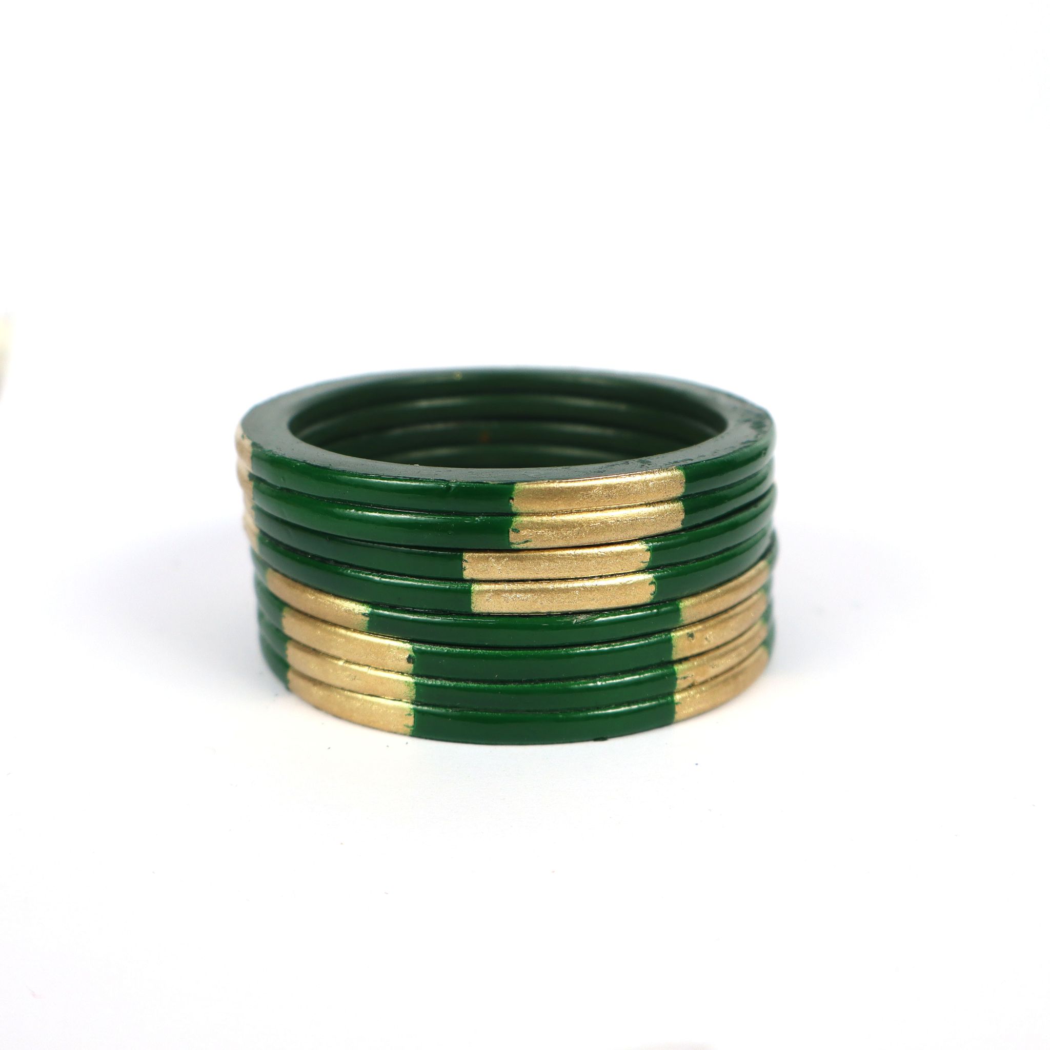 HM  Fashion Glass Bangle Set Set 8 Ps  Green & White