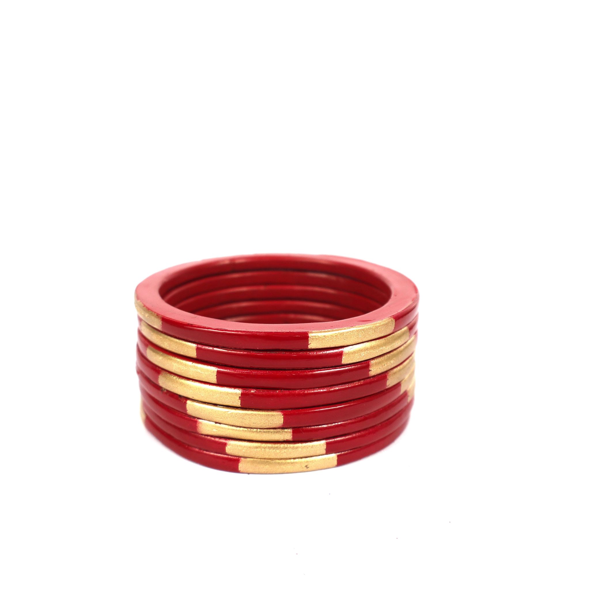 HM  Fashion Glass Bangle Set Set 8 Ps  Maroon