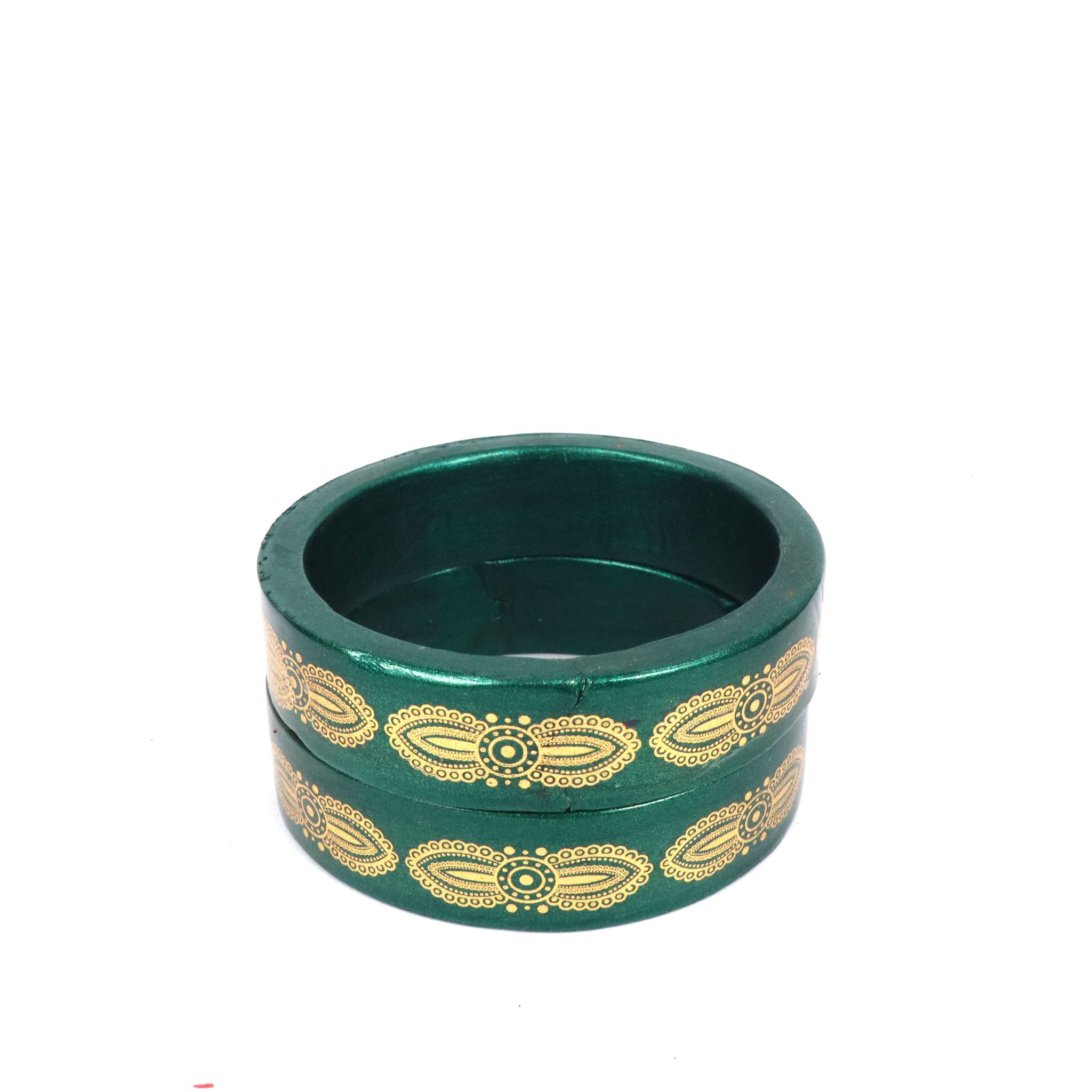 HM  Printed Rajasthni Lac Bangles For Girls And Woman  Green Colour