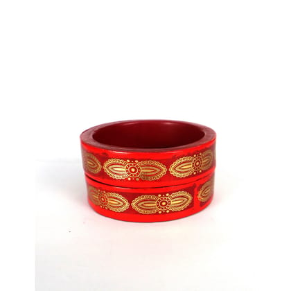 HM  Printed Rajasthni Lac Bangles For Girls And Woman  Maroon Colour