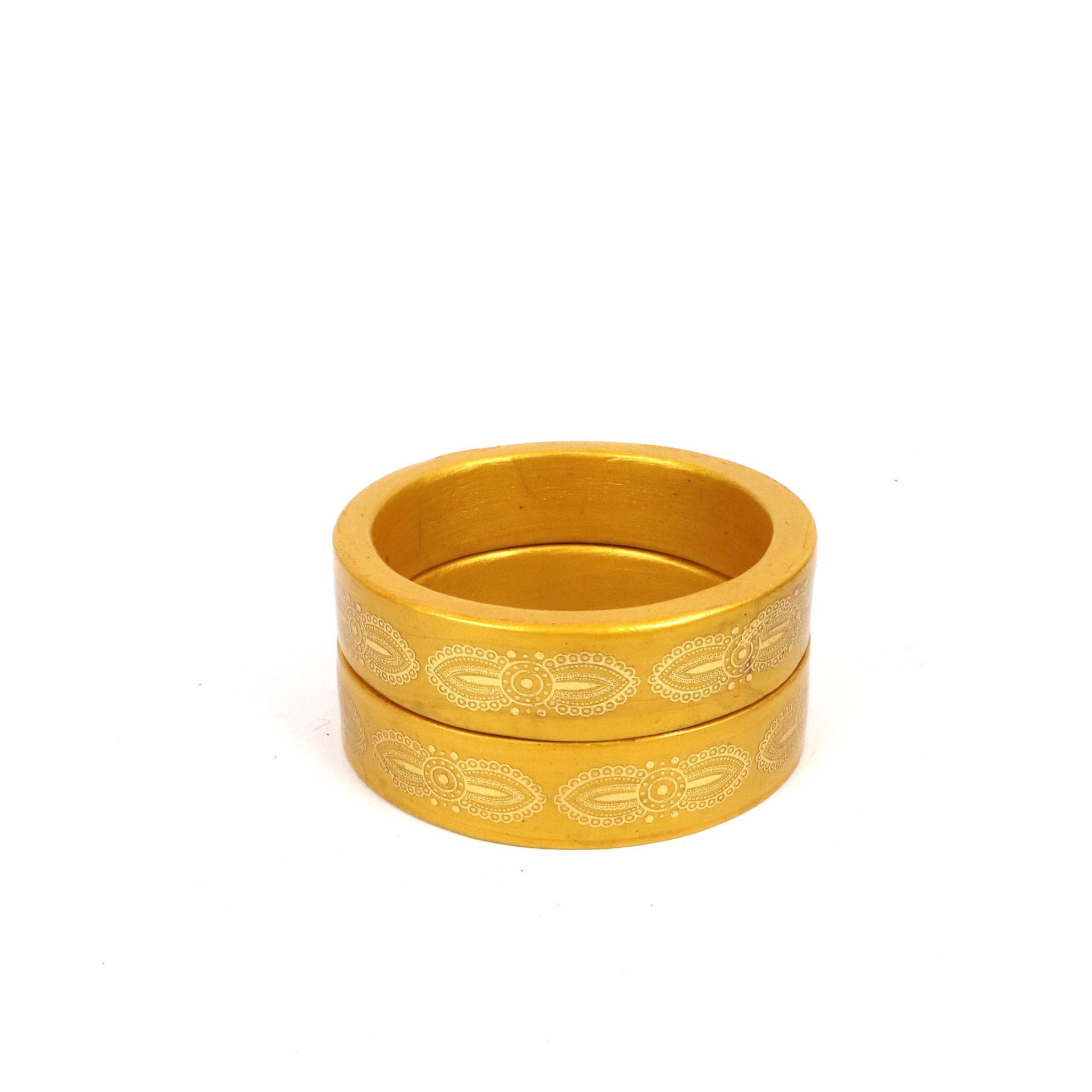 HM  Printed Rajasthni Lac Bangles For Girls And Woman  Yellow Colour