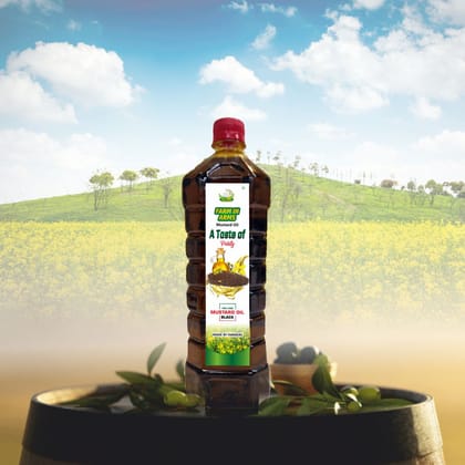 Kachi Ghani Pure Mustard Oil, 1Litre PET Bottle