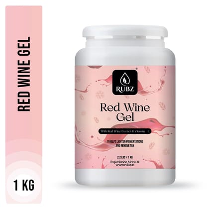 Rubz Red Wine Gel 1 Kg | Natural Gel for Body & Face Moisturizing, Hair Gel, Multipurpose Beauty Skin Gel, Acne Scars, Glowing & Radiant Skin Treatment | For Spa & Salon