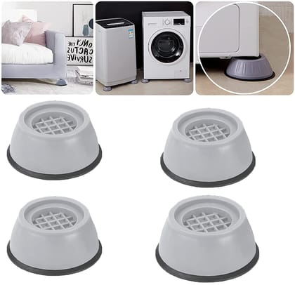 MANNAT Plastic Washer Dryer Anti Vibration Pads with Suction Cup Feet,Fridge Washing Machine Leveling Feet Anti Walk Pads Shock Absorber Furniture Lifting Base(4 Piece set)