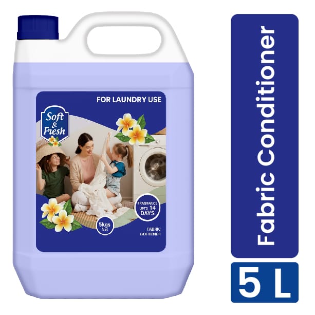 Soft & Fresh Blue Wave 5L Fabric Conditioner Softener - for Laundry/Large Family Pack