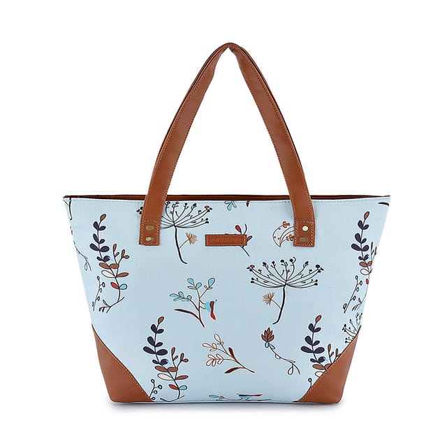 Lychee bags Women Green Floral Printed Tote Bag