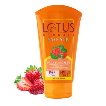 Lotus Herbals Safe Sun Sunscreen Cream PA+ SPF-20 Non Greasy (100g)