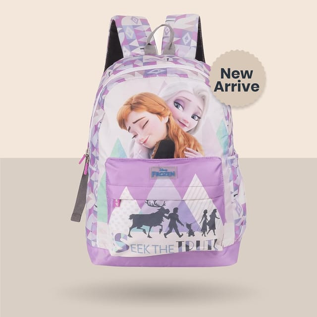 Disney Kids School Bag Soft Plush Backpacks Cartoon Printed Frozen and Elsa  Girls School Bag, Casual Bagpack