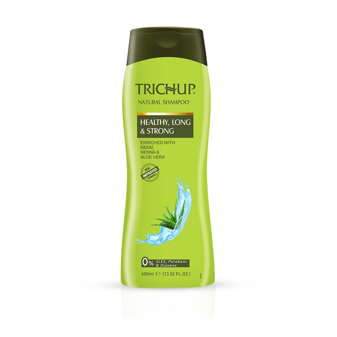 Trichup Healthy, Long & Strong Herbal Hair Shampoo - The Natural Goodness of Aloe Vera, Neem & Henna 400ml