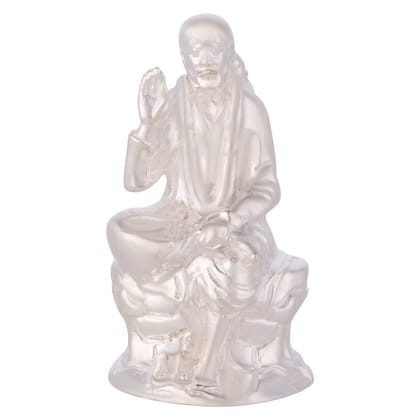 Osasbazaar Sterling Silver Shirdi Sai Baba Idol Statue - 90%-92.5% Pure BIS Hallmarked