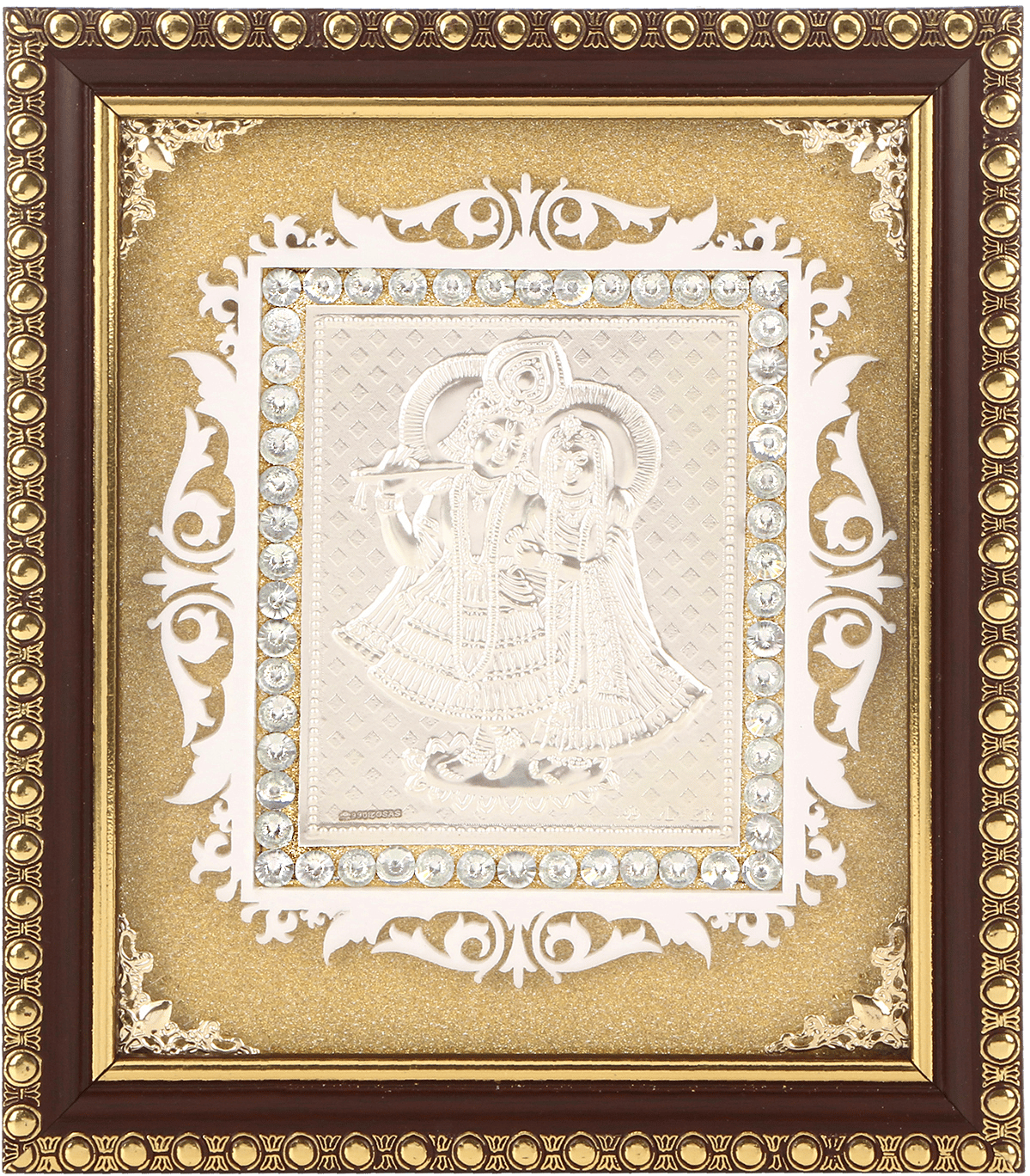 Osasbazaar Pure Silver Radha Krishna Photo Frame - 97%-99% Pure BIS Hallmarked