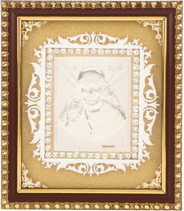 Osasbazaar Pure Silver Shirdi Sai Baba Photo Frame - 97%-99% Pure BIS Hallmarked