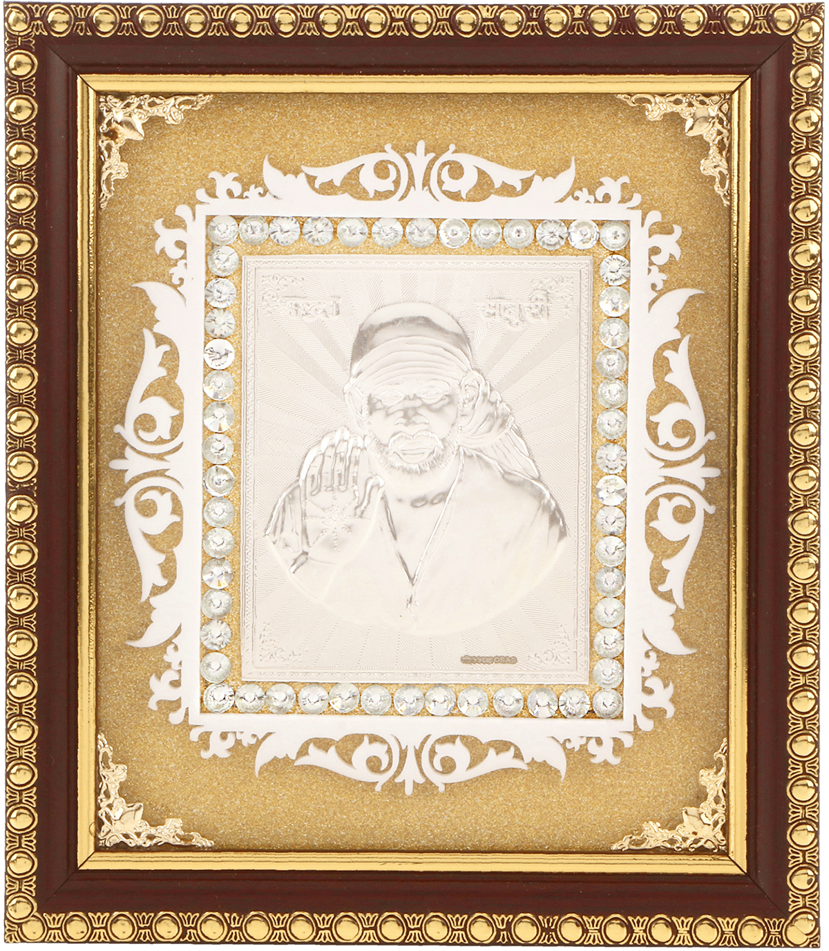 Osasbazaar Pure Silver Shirdi Sai Baba Photo Frame - 97%-99% Pure BIS Hallmarked