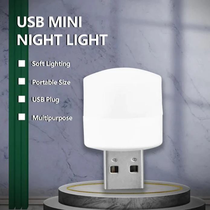 URBAN CREW 2 PCS USB LED LAMP NIGHT LIGHT, PLUG IN SMALL LED NIGHTLIGHT MINI PORTABLE FOR PC AND LAPTOP.(2PCS)