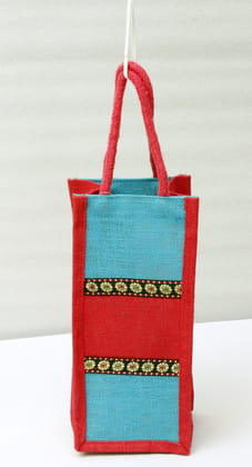 Jute water bottle bag