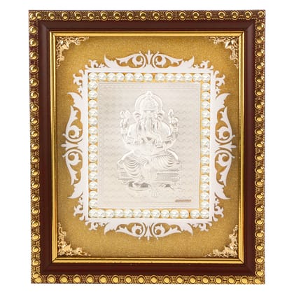 Osasbazaar Pure Silver Ganesh ji Photo Frame - 97%-99% Pure BIS Hallmarked