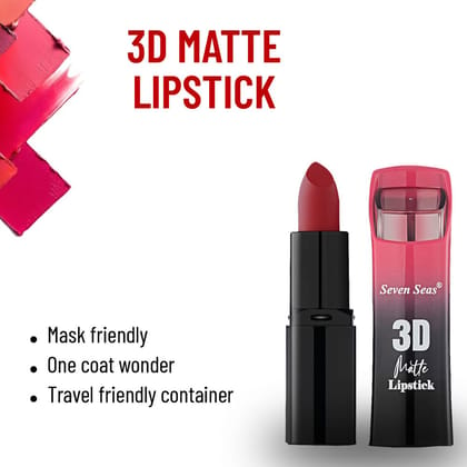 Seven Seas 3D Matte Lipstick Velvet Finish Full Coverage Matte Long Lasting Lipstick