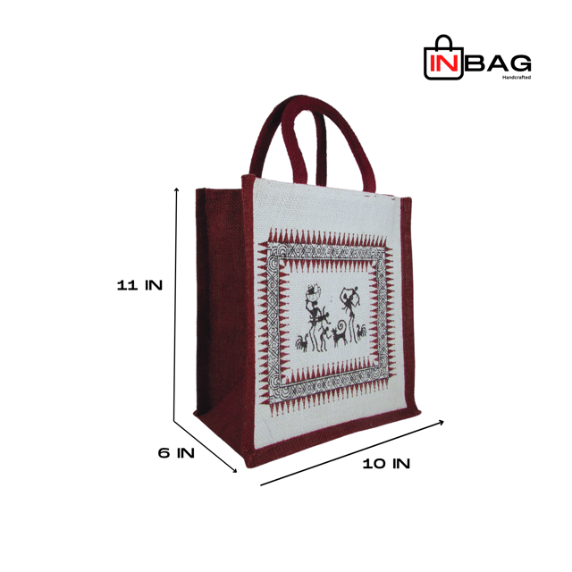 Inbag Jute Bag (Adivasi) for Lunch Box, Go Green MultiPurpose Jute