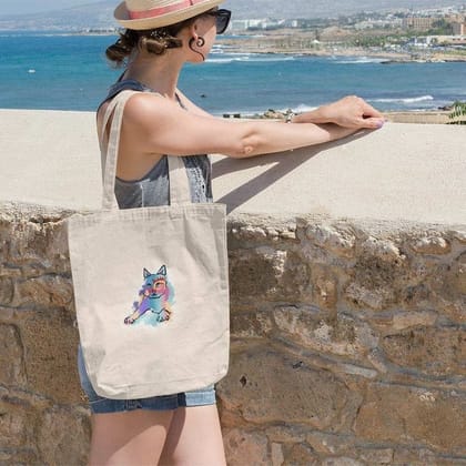 Russian Blue Sparkle Cat Tote Bag