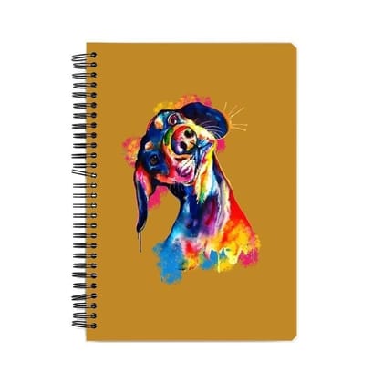 Tilted Head Rainbow Dog Notebook