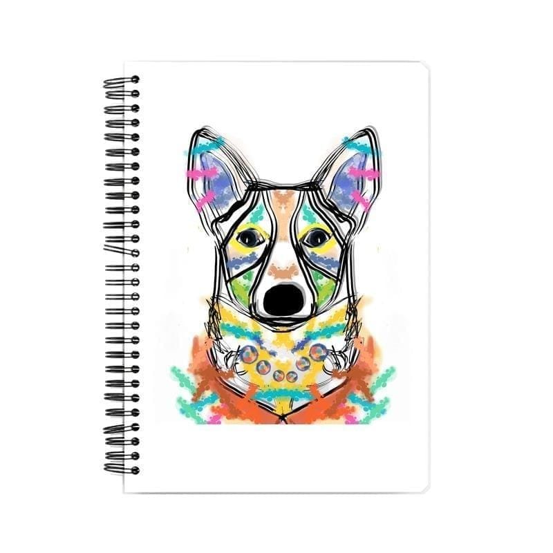 Happy Corgi Notebook - White