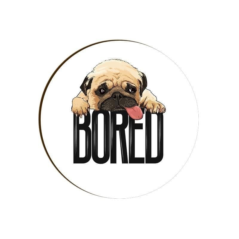 Bored Pug Baby Round Coaster