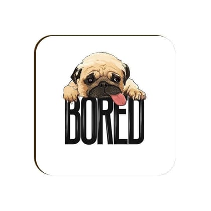 Bored Pug Baby Square Coaster