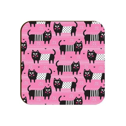 Rosie Posie Kitty Square Coaster