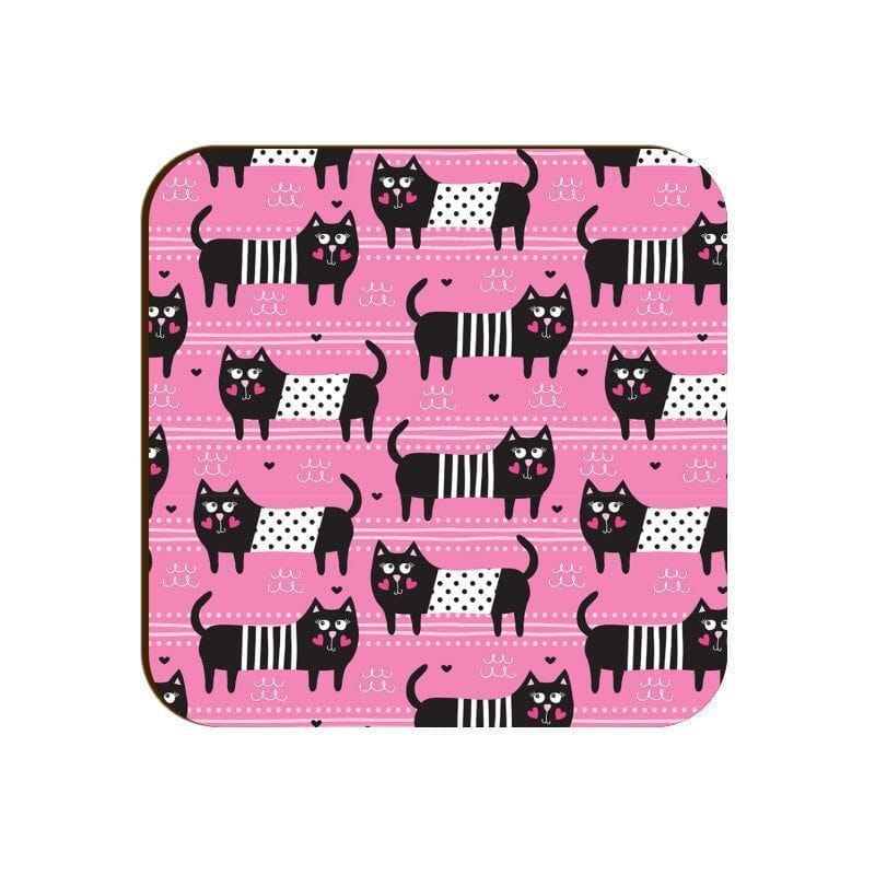 Rosie Posie Kitty Square Coaster