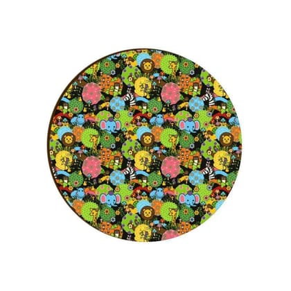 Retro Jungle Party Round Coaster