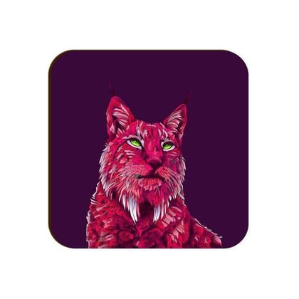 Roar Of The Fuchsia Lion Square Coaster