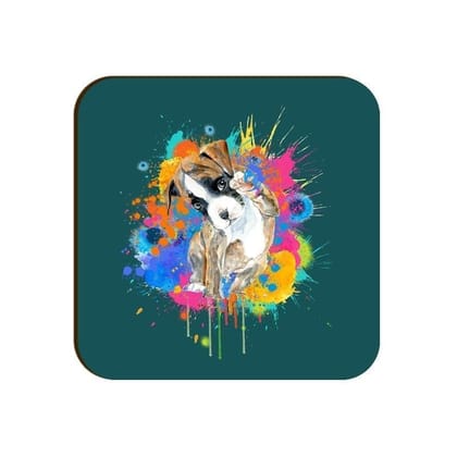 Splashes Of Joy Puppy Square Coaster