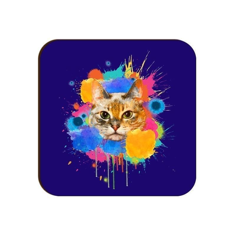 Splishy Splashy Cat Square Coaster