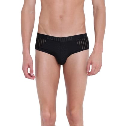 La Intimo Men?s Polyester Spandex Casual Mid Rise Hot Stroke Brief Underwear (Black)