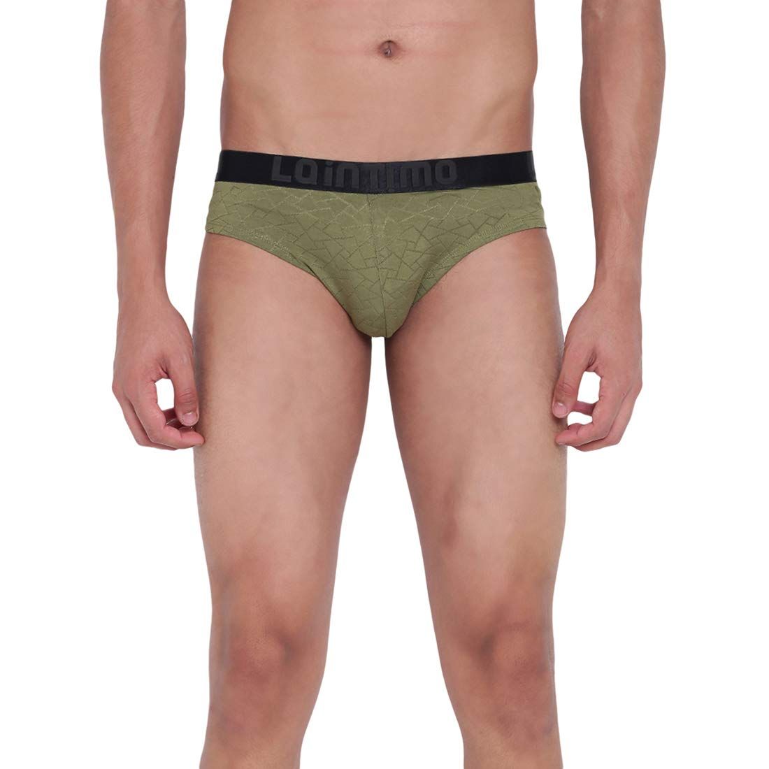 La Intimo Men?s Polyester Spandex Casual Mid Rise Single Layered Brief Underwear (Green)