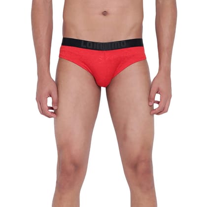 La Intimo Men?s Polyester Spandex Casual Mid Rise Single Layered Brief Underwear (Red)