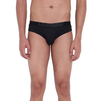 La Intimo Men?s Polyester Spandex Casual Mid Rise Single Layered Brief Underwear (Black)