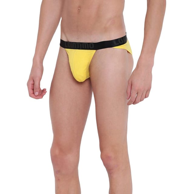 La Intimo Men?s Modal Spandex Evil Appeal Bikini Semiseemless Casual Mid  Rise Single Layered Brief Underwear Yellow (2XL, Yellow)