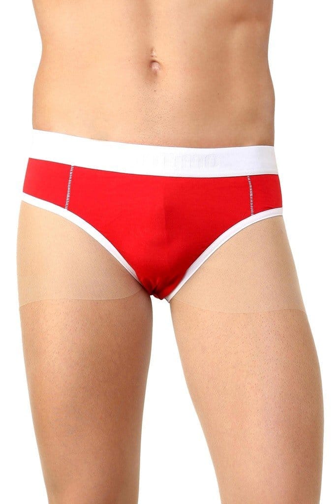 La Intimo Men's Red Cotton Spandex Holiday Jock