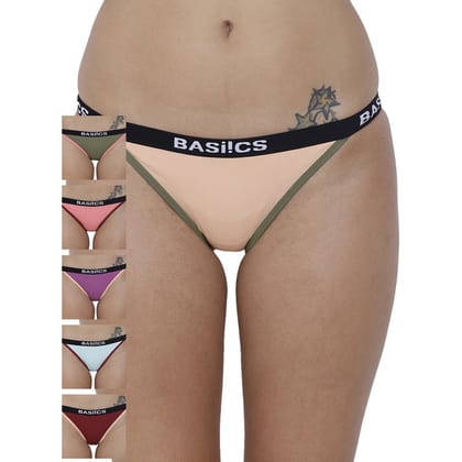 BASIICS by La Intimo Women's Cotton Spandex Moda Brief Panty (Pack of 6)