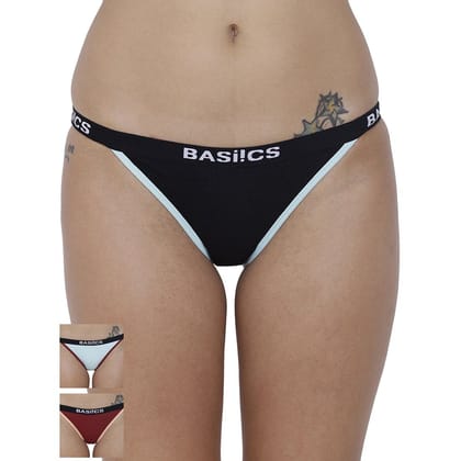 BASIICS by La Intimo Women's Cottonspandex Moda Brief Panty (Pack of 3)