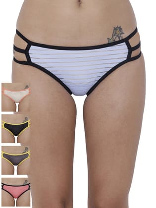 BASIICS by La Intimo Women's Monochrome Linda Sexy Bikini Panty (Pack of 5)