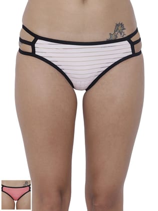 BASIICS by La Intimo Women's Monochrome Linda Sexy Bikini Panty (Pack of 2)