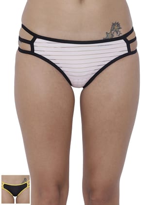 BASIICS by La Intimo Women's Monochrome Linda Sexy Bikini Panty (Pack of 2)